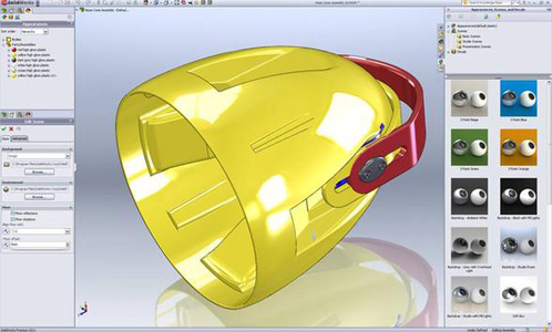 image of screen shot of SOLIDWORKS CAD