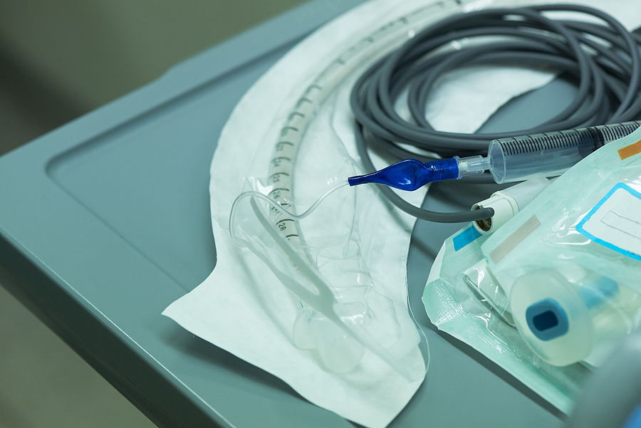 A close up of a Syringe Connected To Endotracheal Tube, depicting the benefits of antimicrobial and antiviral additives in injection molding