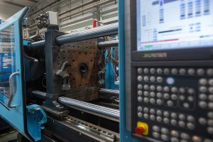 Closeup of a Injection Mold Manufacturer machine.